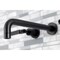Kingston Brass KS8020KL Two-Handle Wall Mount Tub Faucet, Matte Black KS8020KL - alternate 3